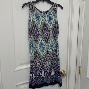 Diamond multicolored patterned summer dress